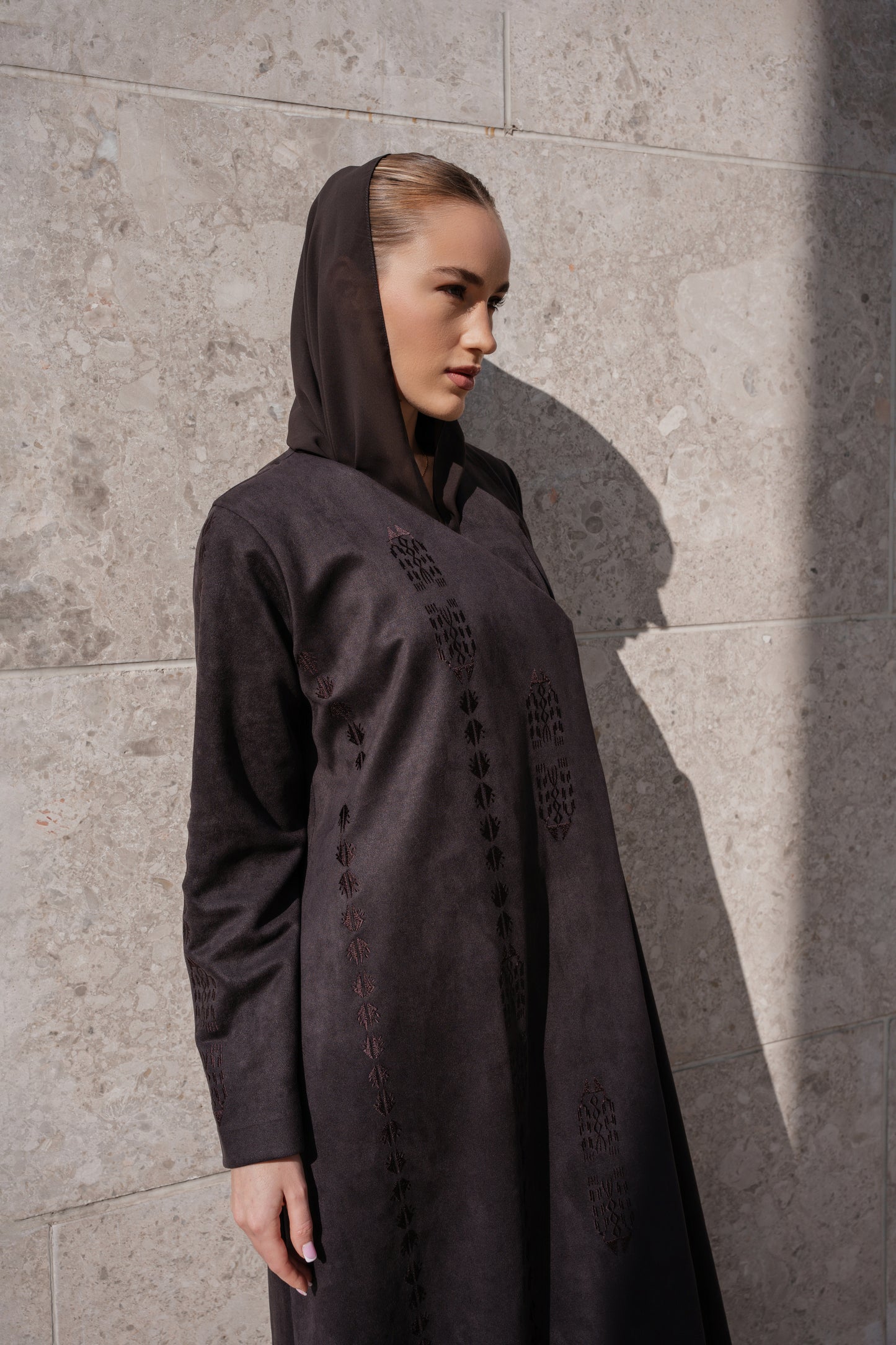 Desert Etch | Coffee Brown Abaya