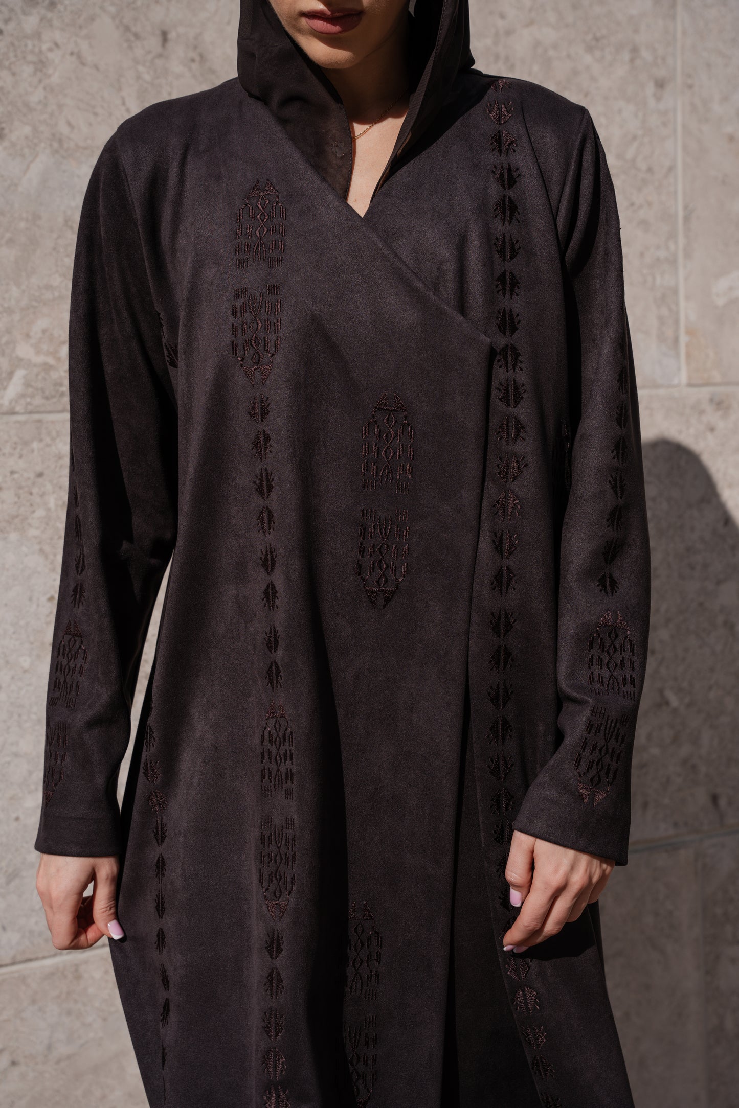 Desert Etch | Coffee Brown Abaya
