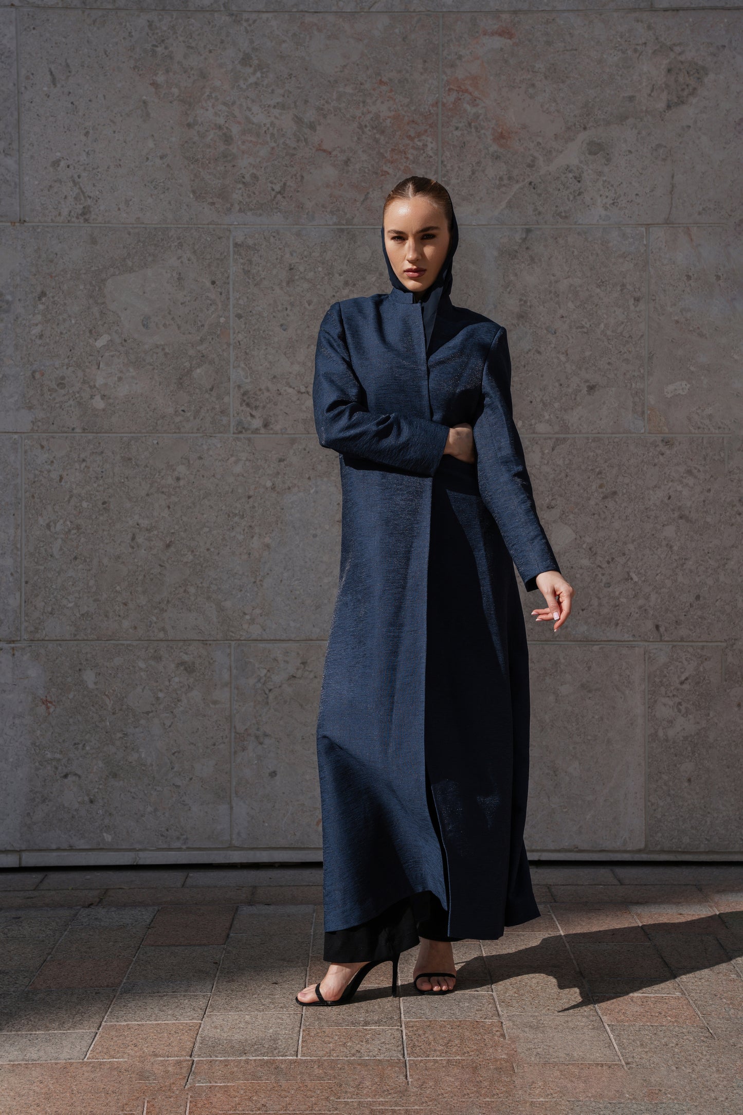 Azure Grace | Navy Blue Abaya
