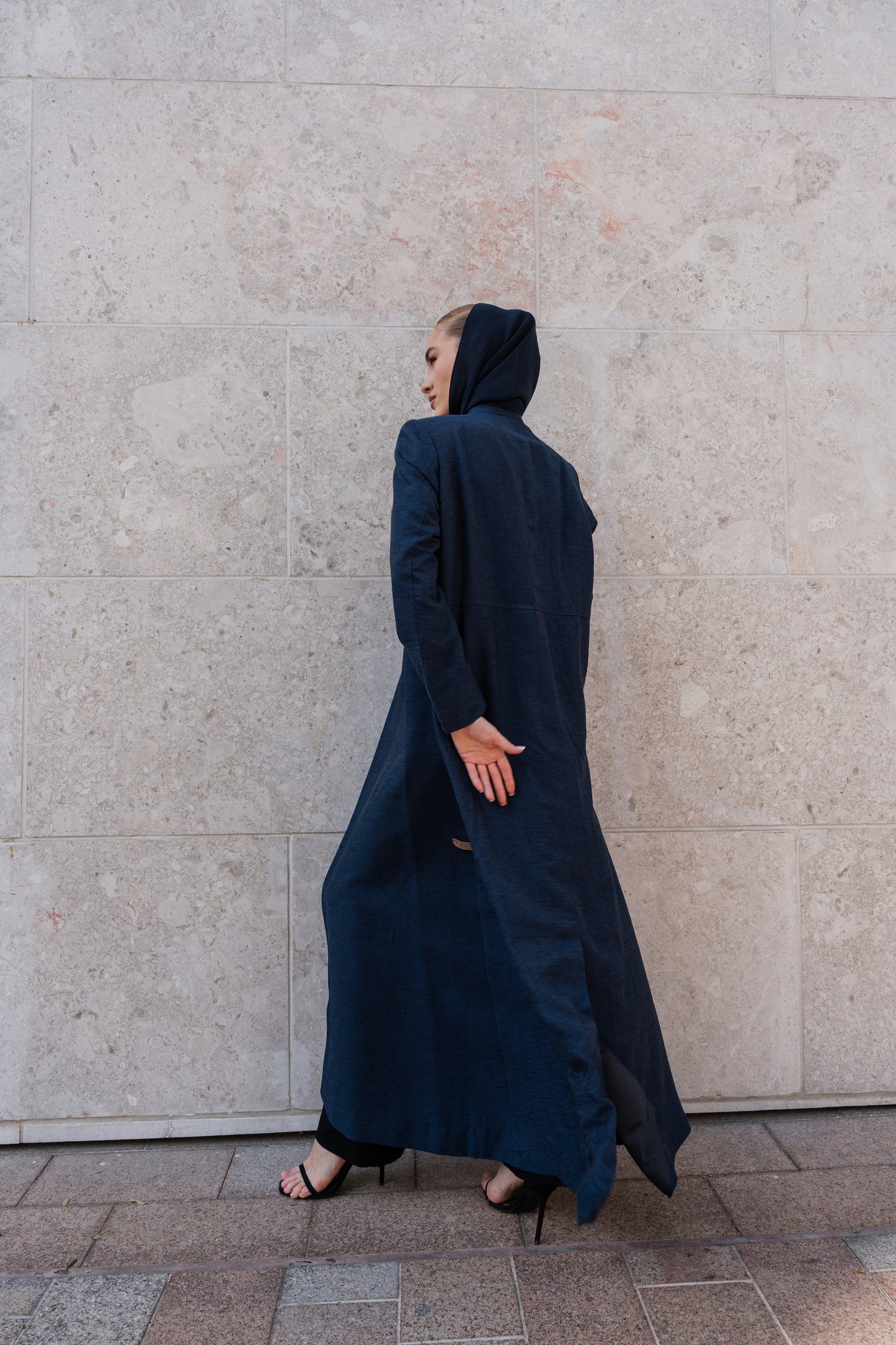 Azure Grace | Navy Blue Abaya