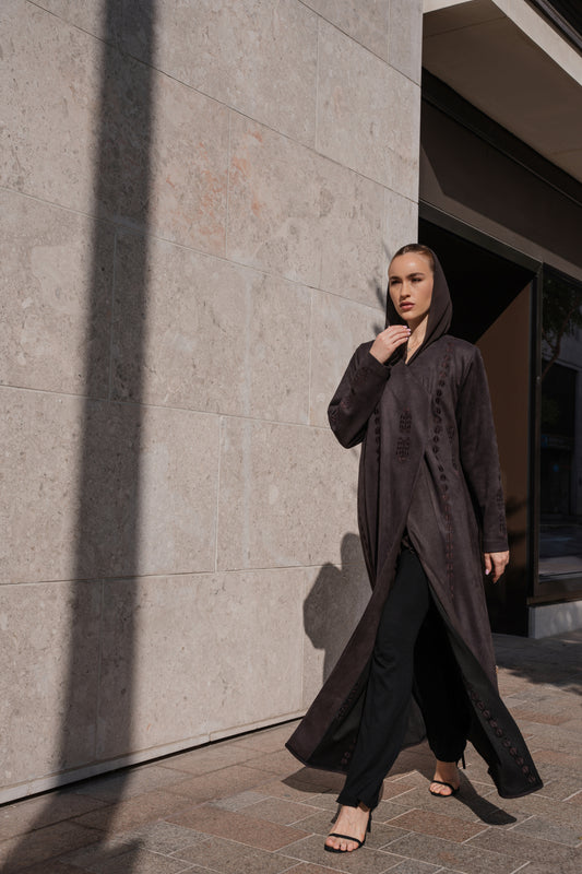 Desert Etch | Coffee Brown Abaya