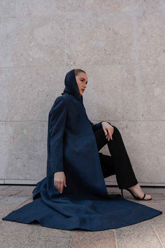 Azure Grace | Navy Blue Abaya